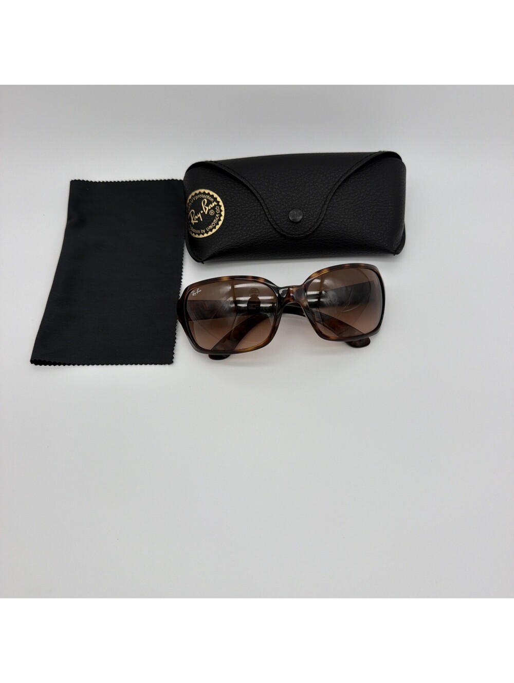 Ray-Ban RB 4068 642/A5 Polarized Tortoise Wrap Sunglasses Brown Lens Italy /Case